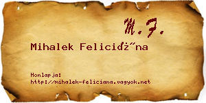 Mihalek Feliciána névjegykártya